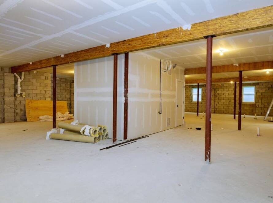 Basement bathroom installation