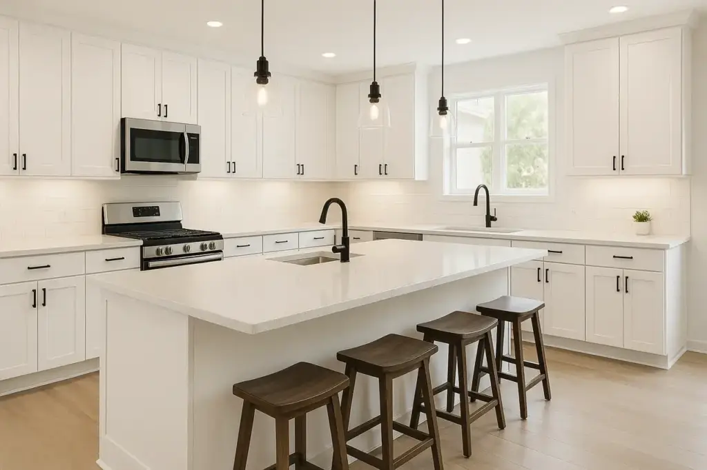 Modern kitchen interior showing luxury home remodeling worth it in Dallas, TX design