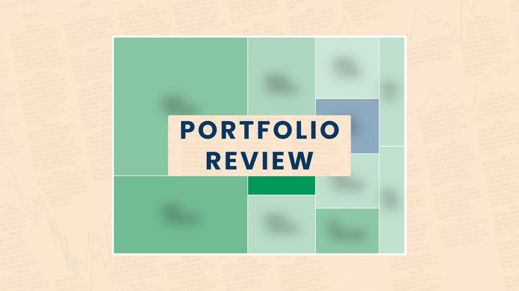 Portfolio review graphic with geometric blocks and title, best remodeler in Dallas, TX